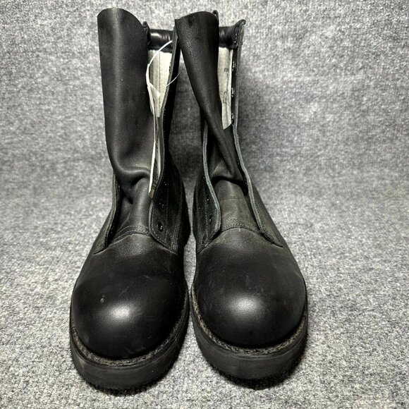 Addison Flysafe Mens US 6 Military Combat Boots Black Leather Safety Toe Lace-Up